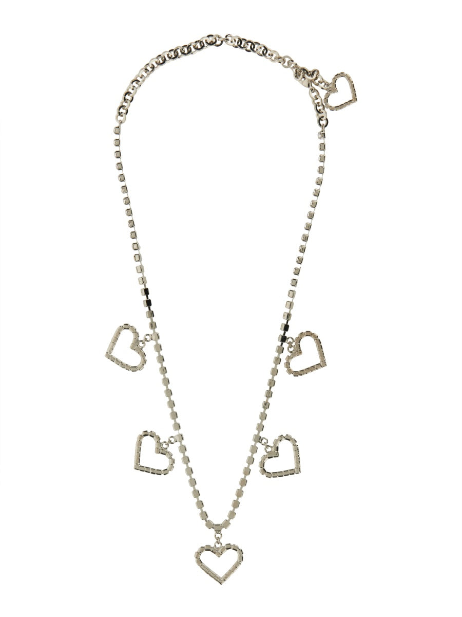 ALESSANDRA RICH CRYSTAL NECKLACE WITH HEART PENDANTS FABA2808J004001