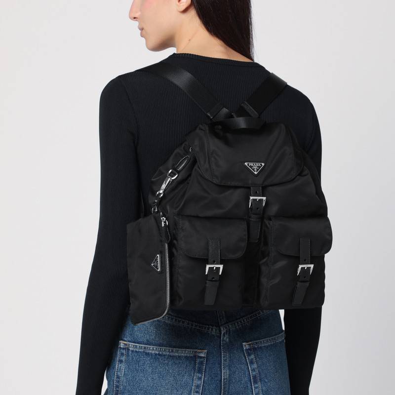 Prada Black Re-Nylon and Saffiano backpack with pouch 1BZ811OTORV44Q_PRADA-F0002