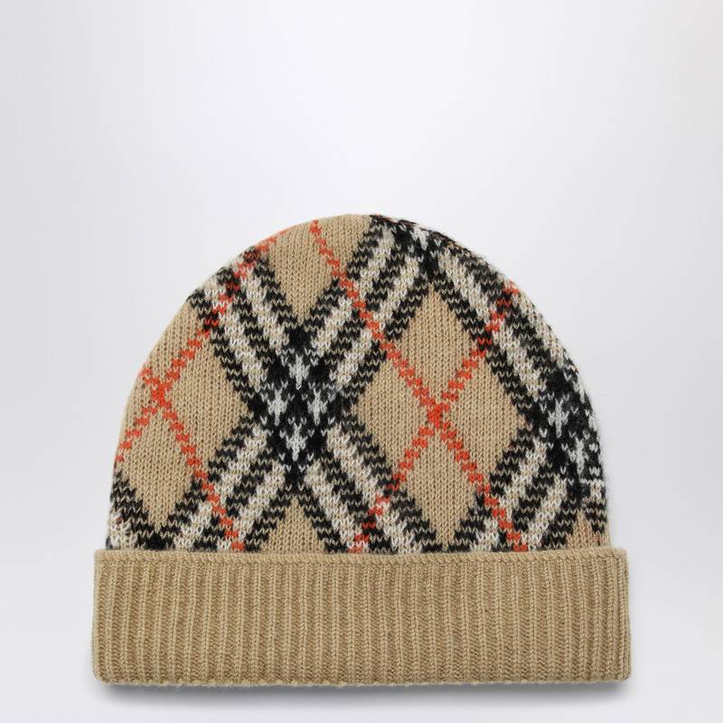 Burberry Check pattern cashmere bonnet 8098886159471P_BURBE-A2021