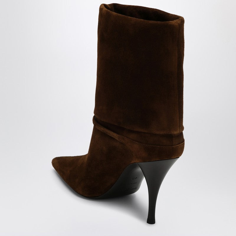 Saint Laurent Brown Niki boots in suede 8013930LI00P_YSL-2701