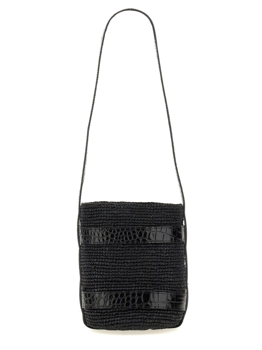 MANEBI BUCKET BAG L9.8CTRAFFIA&LEATHERBLACK&BLACK