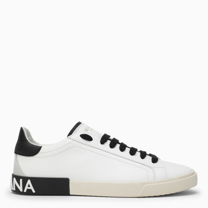 Dolce & Gabbana Portofino Vintage white/black leather trainer CS2203AM779O_DOLCE-89697