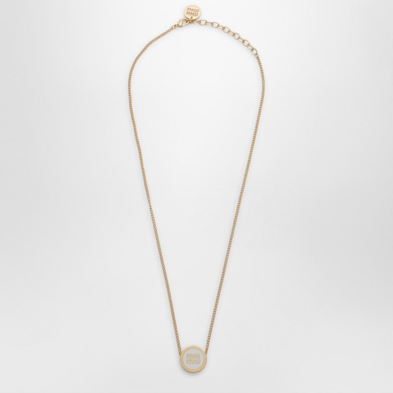 MIU MIU Metal necklace with white logo 5IC0962F6TP_MIU-F0009