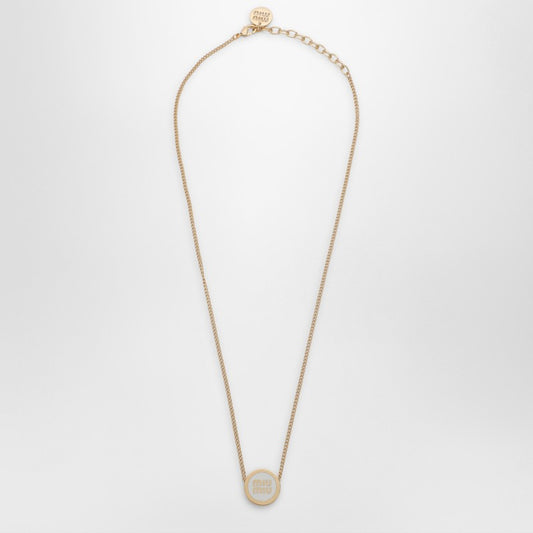 MIU MIU Metal necklace with white logo 5IC0962F6TP_MIU-F0009