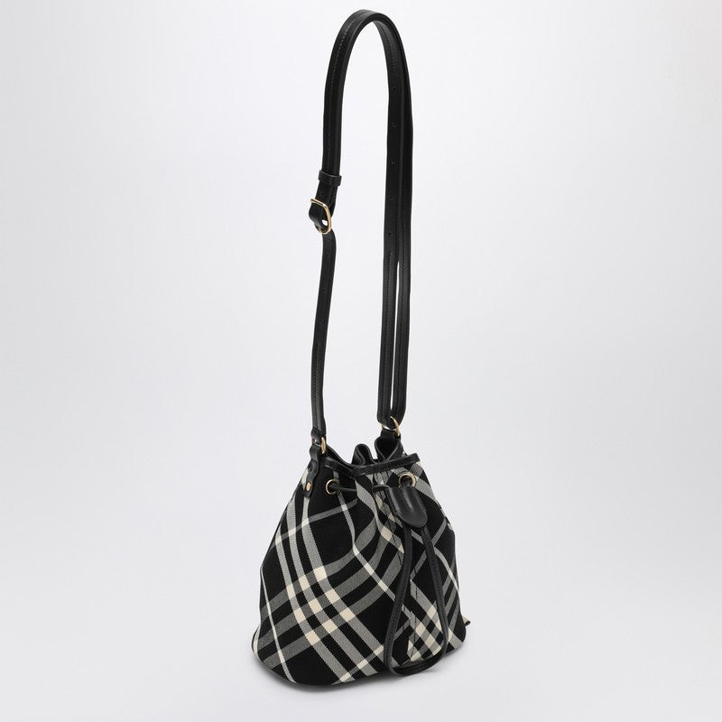 Burberry Black Check Clutch shoulder bag with drawstring 8095057159199P_BURBE-A1003