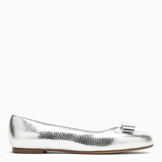 FERRAGAMO Silver leather ballerina 07656871CLEO_FERRA-AF