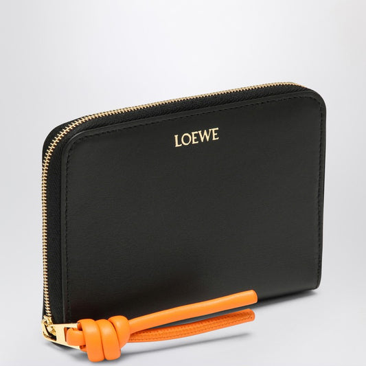 LOEWE Knot compact zipped wallet in black leather CEM1CWZX01LEP_LOEW-6036