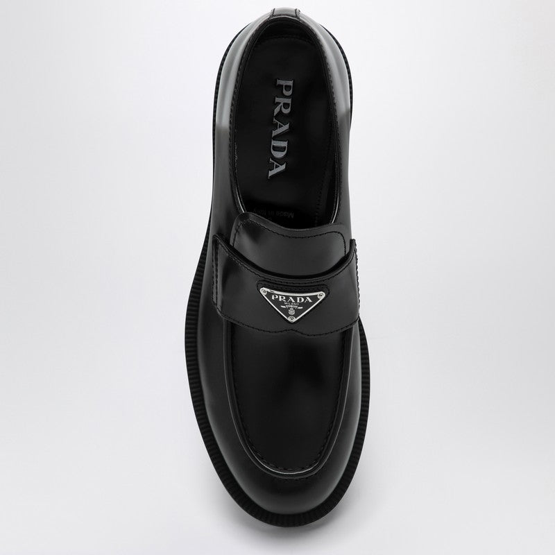 Prada Black leather loafer with logo 2DE145G000055P_PRADA-F0002