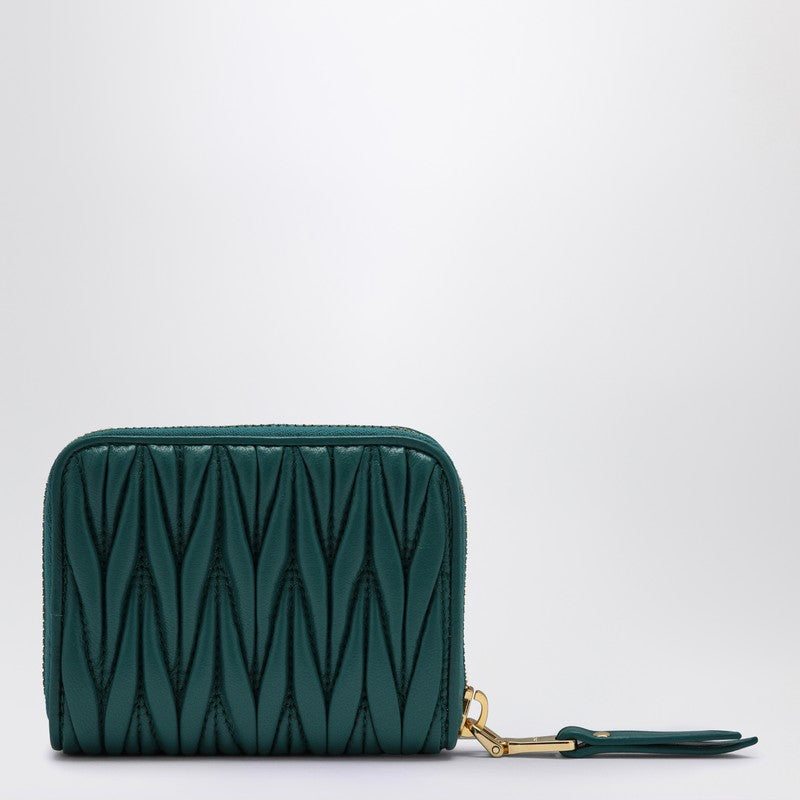 MIU MIU Lagoon-coloured leather zip-around wallet 5MM2682FPPN_MIU-F0K41