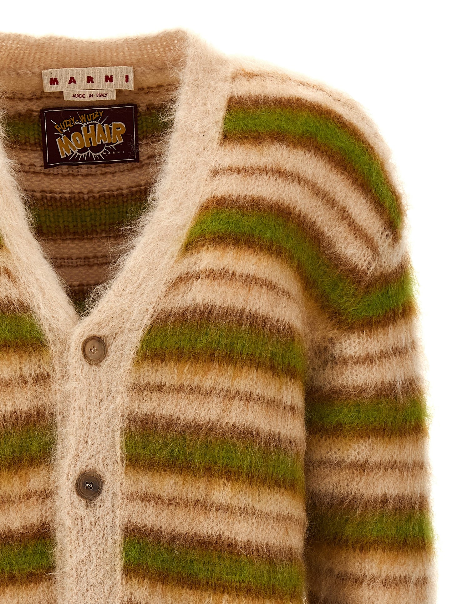 Marni STRIPED MOHAIR CARDIGAN CDMG0051Q0UFU191RGW26