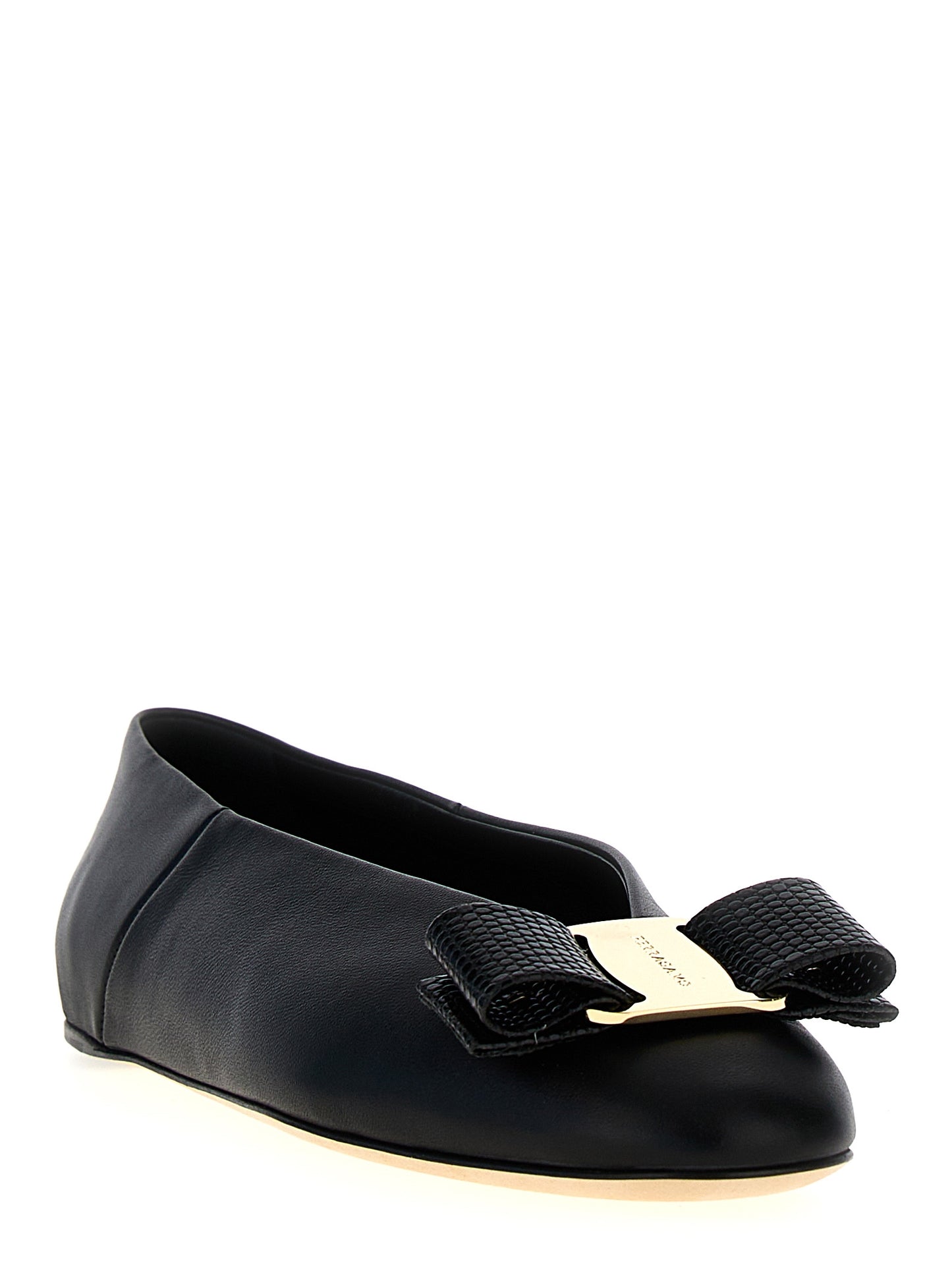 FERRAGAMO 'VANNA' BALLET FLATS 776699NERO