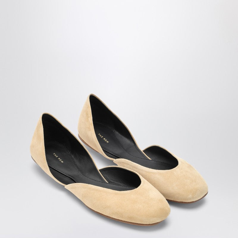 The Row Gemma Ballet Slipper beige suede F1518L21O_THERO-TRC