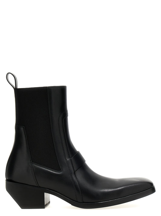 Rick Owens 'HEELED SILVER' BOOTS RU01D3820LCG09