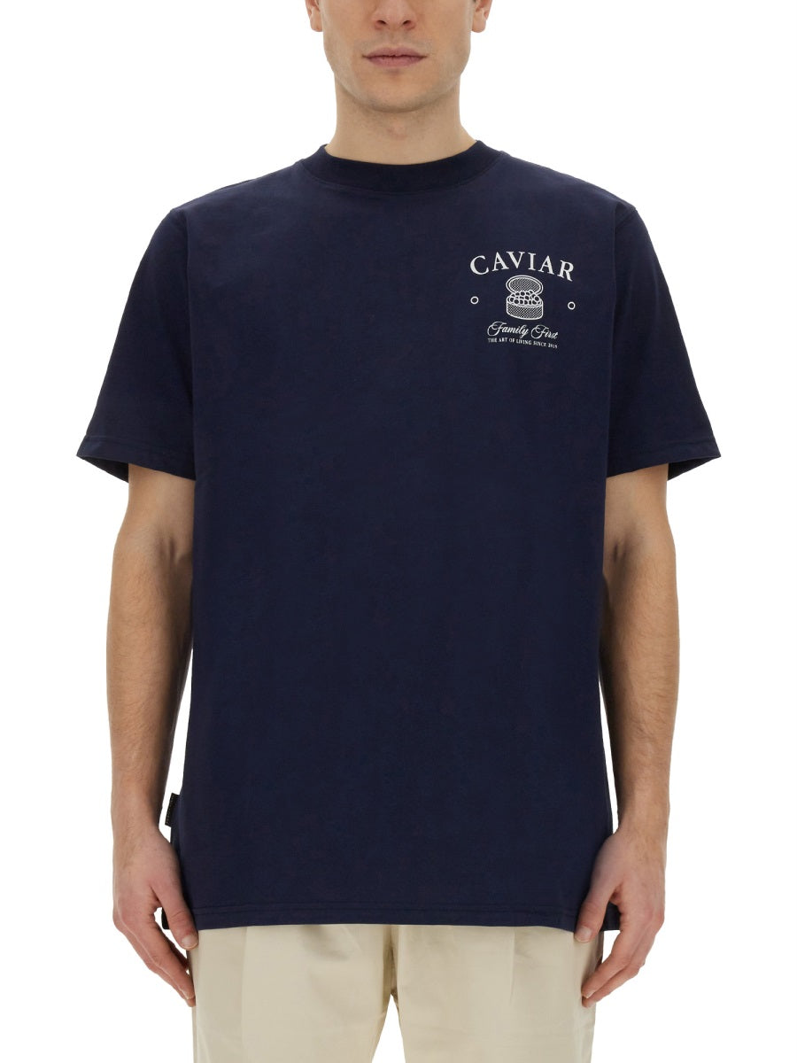 FAMILY FIRST T-SHIRT WITH "CAVIAR" PRINT TS2404DARKBLUE