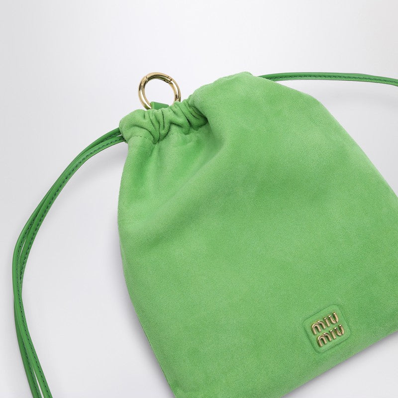 MIU MIU Apple green suede Pouch 5NG0102CTAP_MIU-F0225