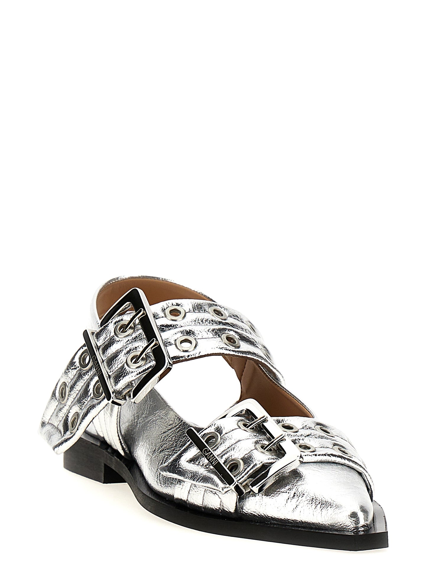 GANNI 'WIDE BELT BUCKLE' BALLET FLATS S2725018