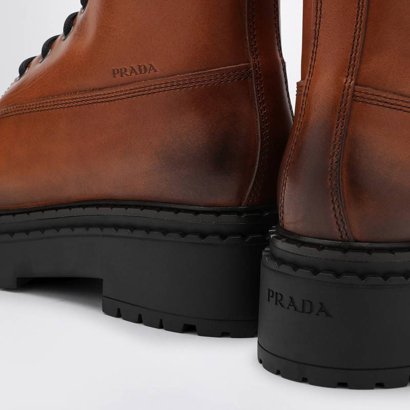 Prada Cognac-coloured ankle boots in leather and Re-Nylon 1T704NG0553LPPQ_PRADA-F0046