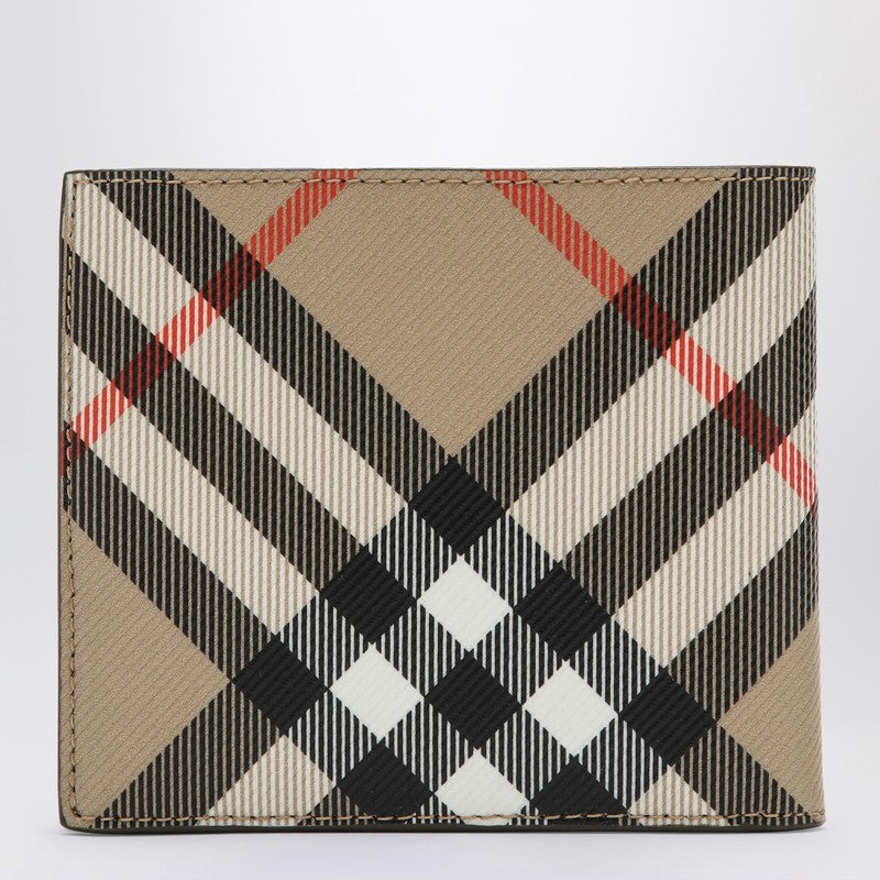 Burberry Check pattern beige folding wallet 8091926160296P_BURBE-A2021