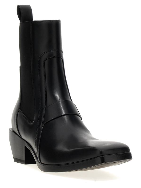 Rick Owens 'HEELED SILVER' BOOTS RU01D3820LCG09