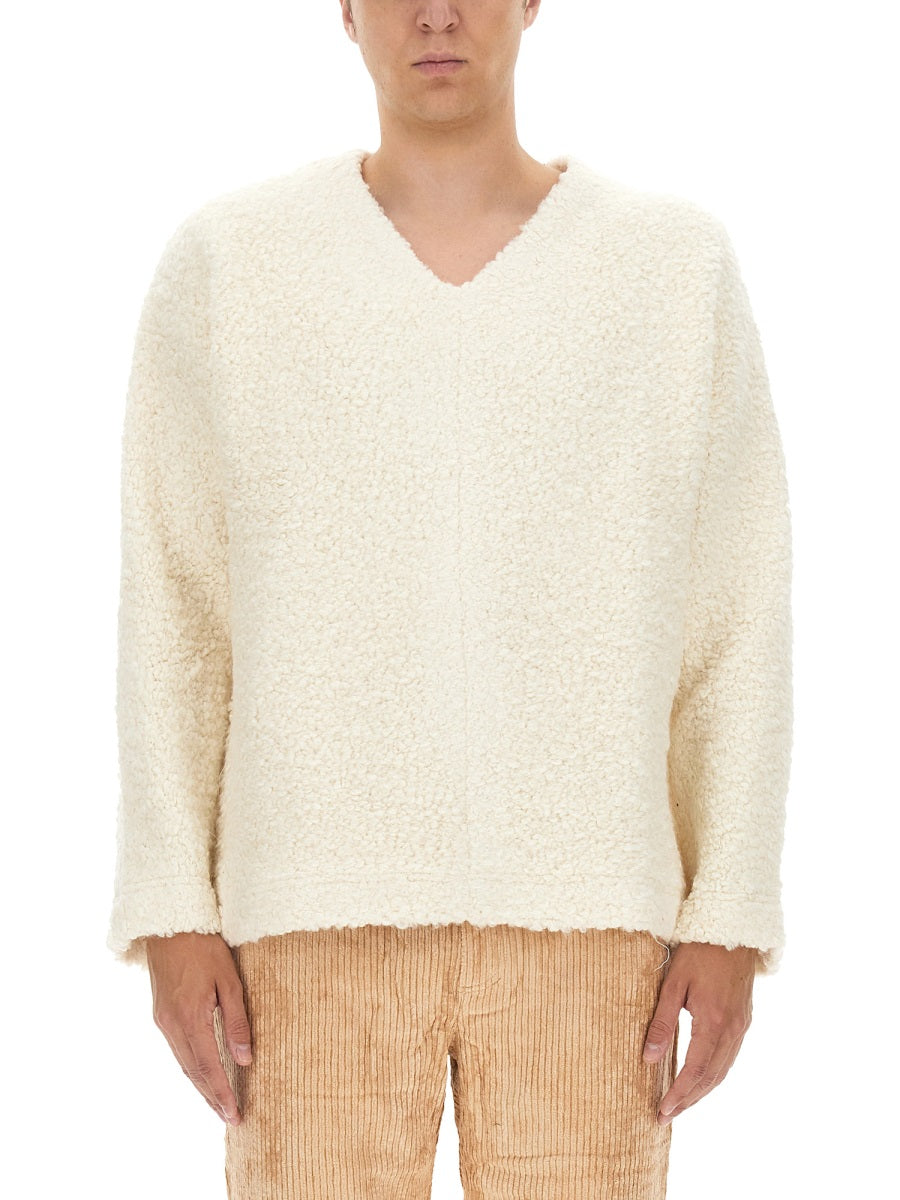 Séfr V-NECK SWEATER PREFW23EZRAWHIWHITEOVIS