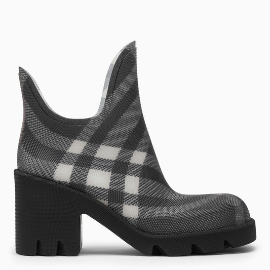 Burberry Marsh black rubber ankle boots with check pattern 8083380149993O_BURBE-A1003