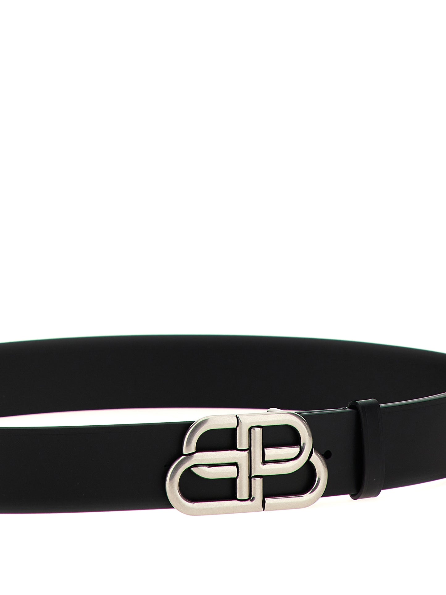 Balenciaga Black leather BB belt 6741811CH0B1000