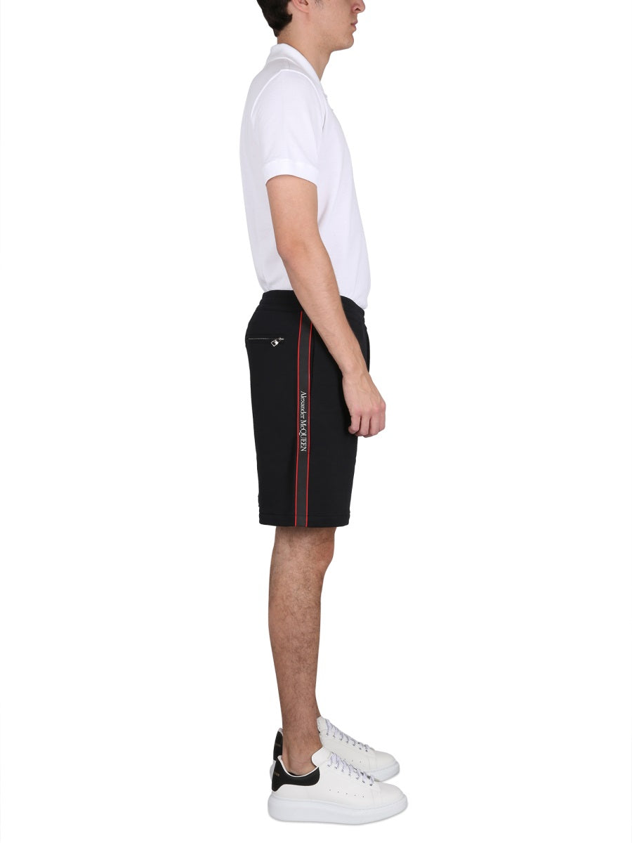 Alexander McQUEEN BERMUDA SHORTS WITH SELVEDGE LOGO BAND 642668QRX750901