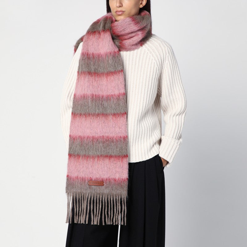 Marni Pink/grey striped wool-blend scarf SCMC0121Y0UAW038P_MARNI-STC29