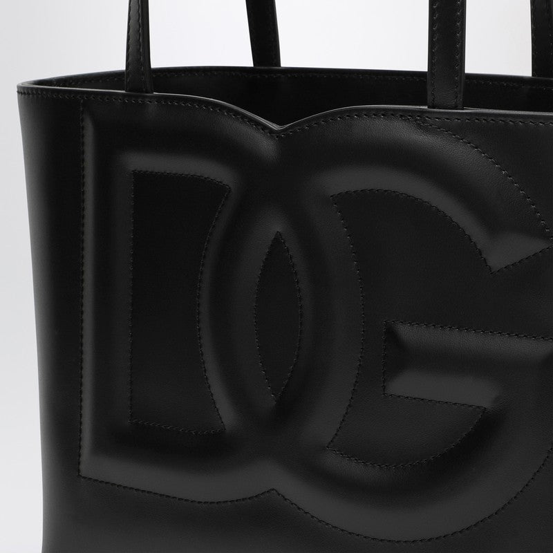 Dolce & Gabbana DG logo black leather small tote bag BB7337AW576P_DOLCE-80999