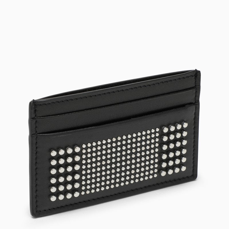 Alexander McQUEEN Black studded leather card case 7362301AAQ2O_ALEXQ-1000