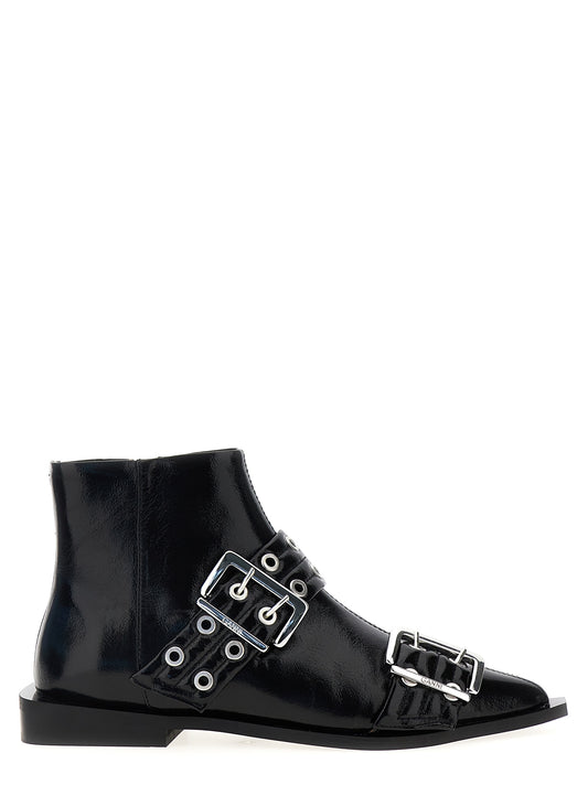 GANNI 'WIDE BELT BUCKLE' ANKLE BOOTS S2650099