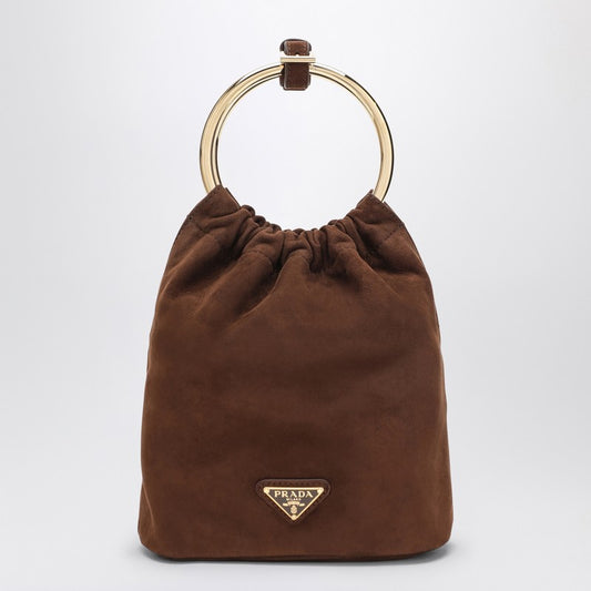 Prada Brown suede mini bag 1BC227OOO008P_PRADA-F0324