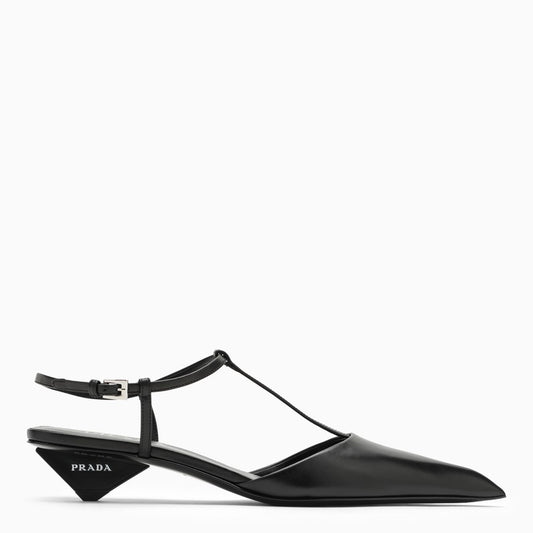 Prada Black leather slingback décolleté 1I535N035070O_PRADA-F0002