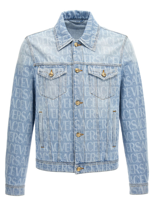 VERSACE 'VERSACE ALLOVER' DENIM JACKET 10093551A076611D380