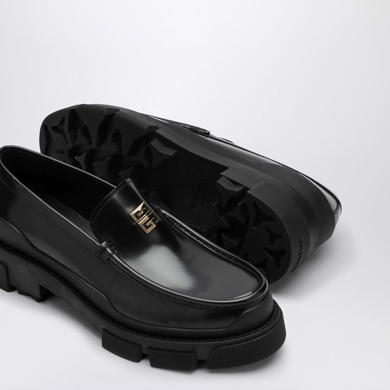 GIVENCHY Black leather loafer with logo BE201KE1N5P_GIV-001