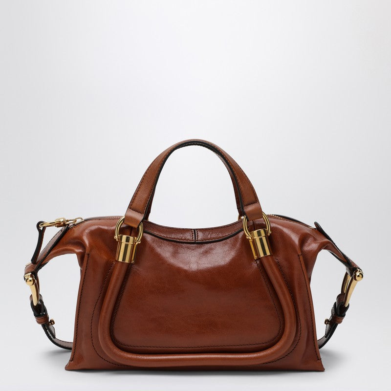 Chloé Small Paraty 24 bag in shiny brown leather CHC24AS751N82P_CHLOE-26M