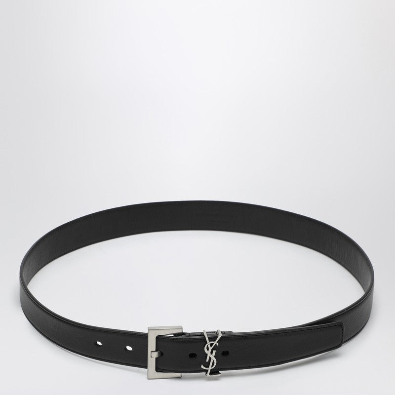 Saint Laurent Cassandre black smooth leather belt 634437BOO0EP_YSL-1000