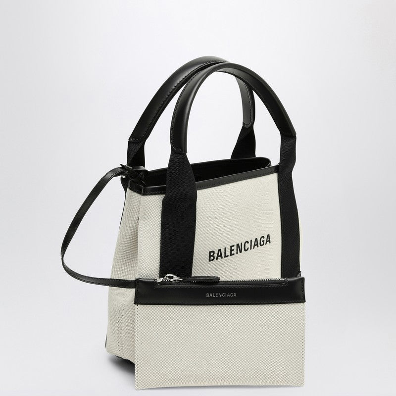 Balenciaga Navy XS beige/black canvas and leather Cabas bag 3903462HH3NP_BALEN-9260