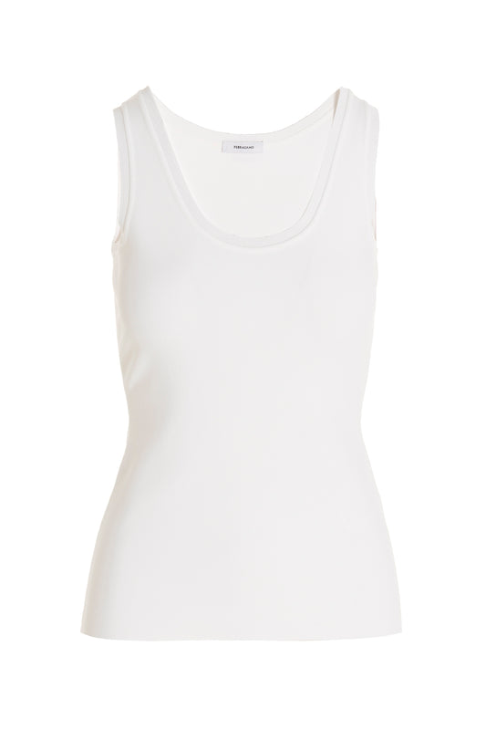 FERRAGAMO BASIC TANK TOP 0761927OPTICWHITE