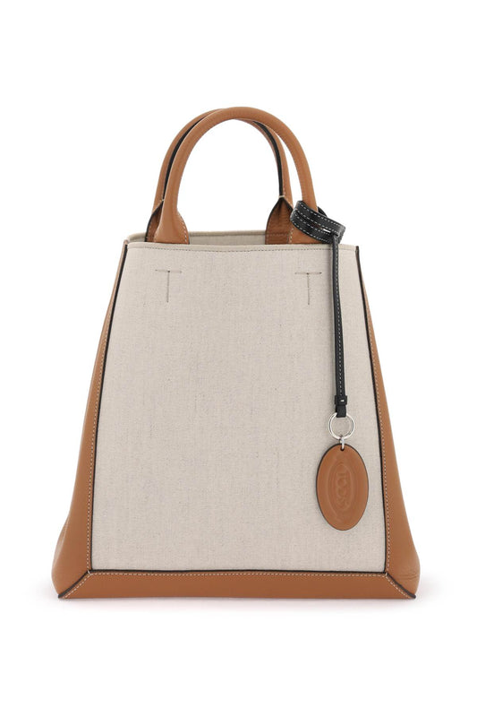 Tod's canvas & leather small tote bag XBWCLNA0300T488O14