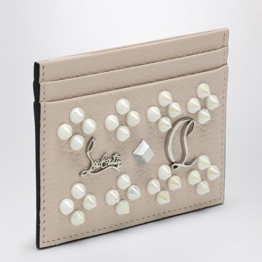 Christian Louboutin Kios card holder in grained calfskin and spikes 3175225LEP_LOUBO-F609