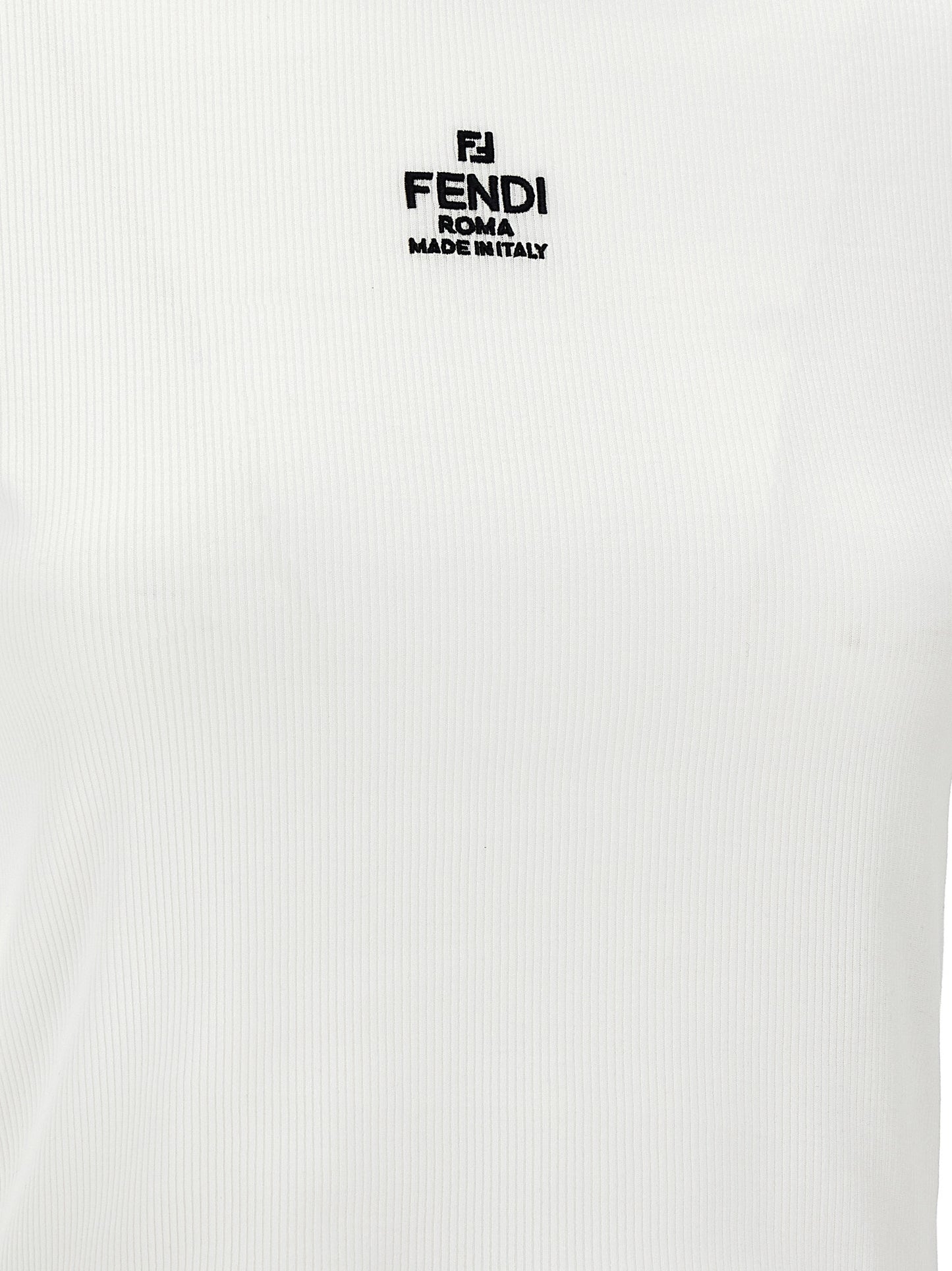 FENDI cropped t-shirt with logo embroidery FS8110ANQMF0ZNM