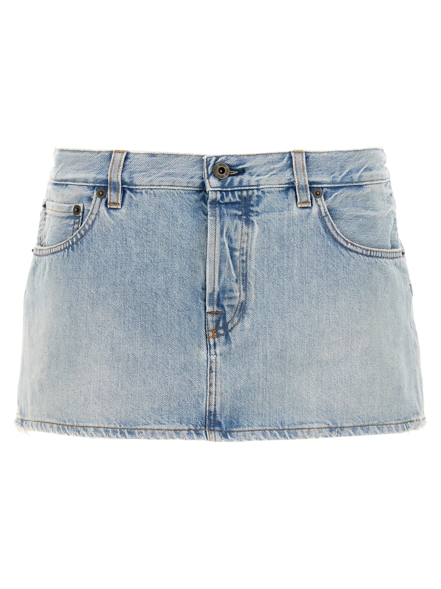 MIU MIU LOGO DENIM SKIRT GWD326SOOO14QUF0013