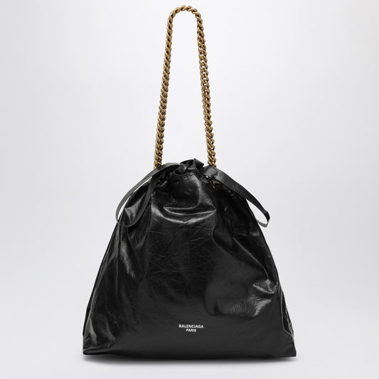 Balenciaga Crush medium tote bag black leather 742941210ITP_BALEN-1000