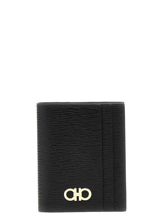 FERRAGAMO 'GANCINI' CARD HOLDER 741376NERO