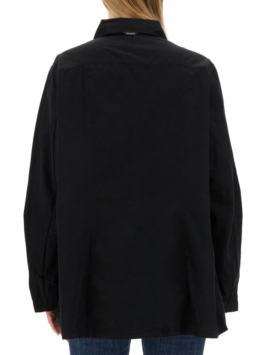 OUR LEGACY OVERSIZE FIT SHIRT W2232MABANTIQUEBLACKPEACHEDCUPRO