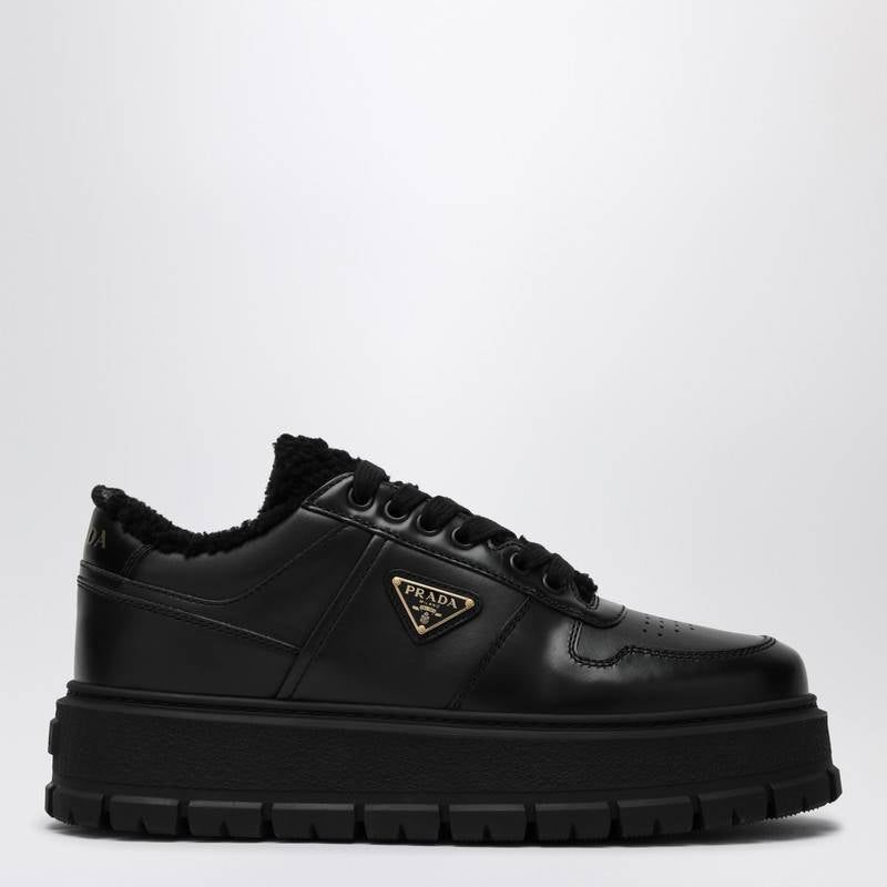 Prada Black leather and sheepskin platform sneaker 1E947MZG453LENQ_PRADA-F0002