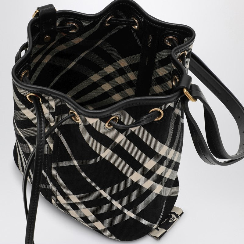 Burberry Black Check Clutch shoulder bag with drawstring 8095057159199P_BURBE-A1003