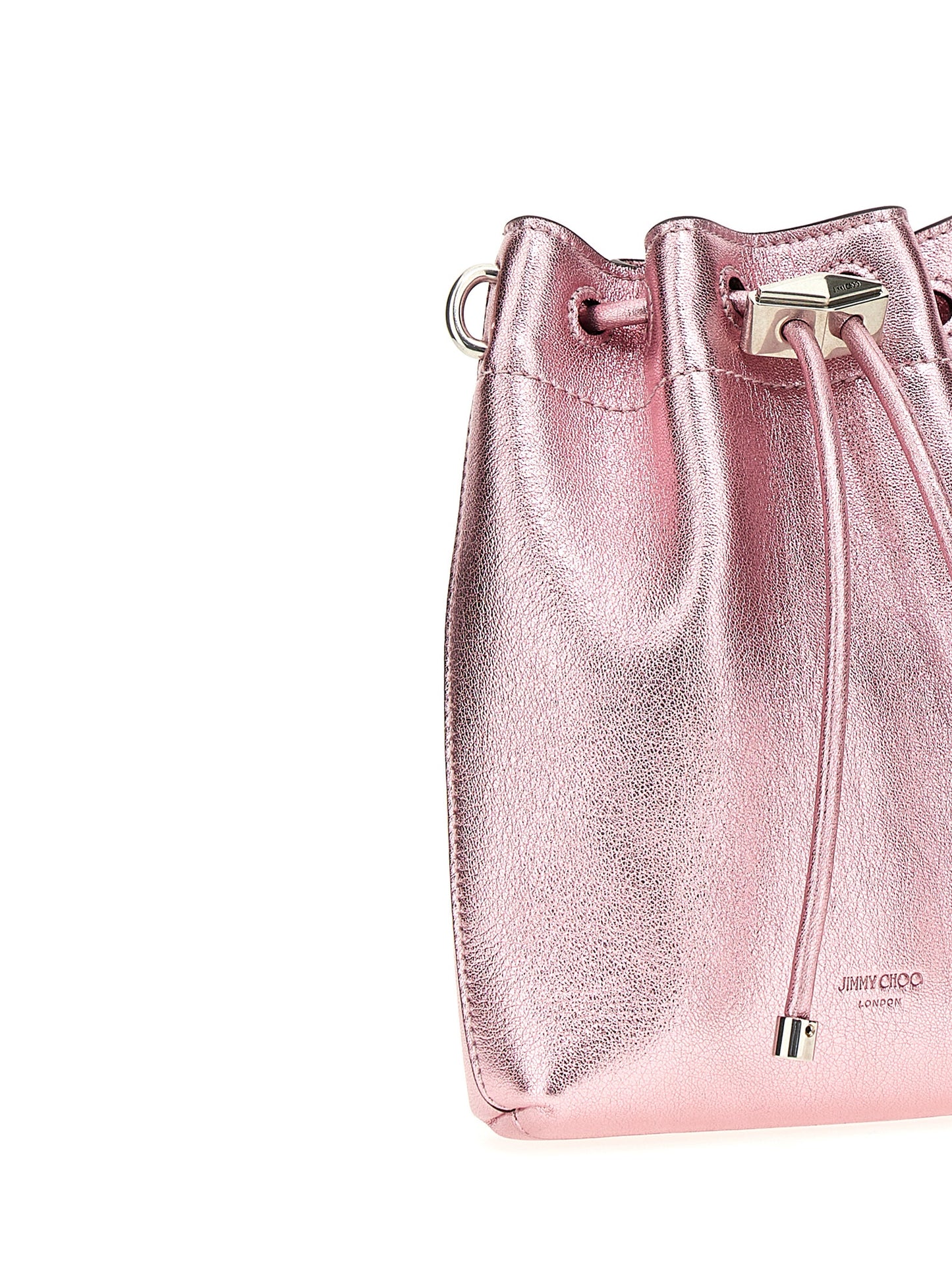 JIMMY CHOO 'BON BON' BUCKET BAG BONBONBCKTNSMNMNAROSEANTIQUESILVER