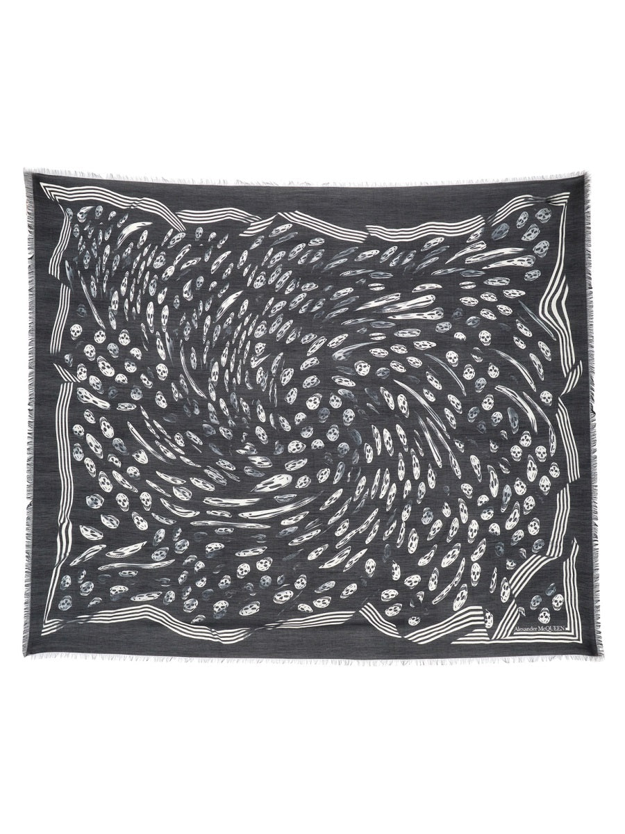 Alexander McQUEEN VORTEX PRINT BIKER SCARF 7064784736Q1078